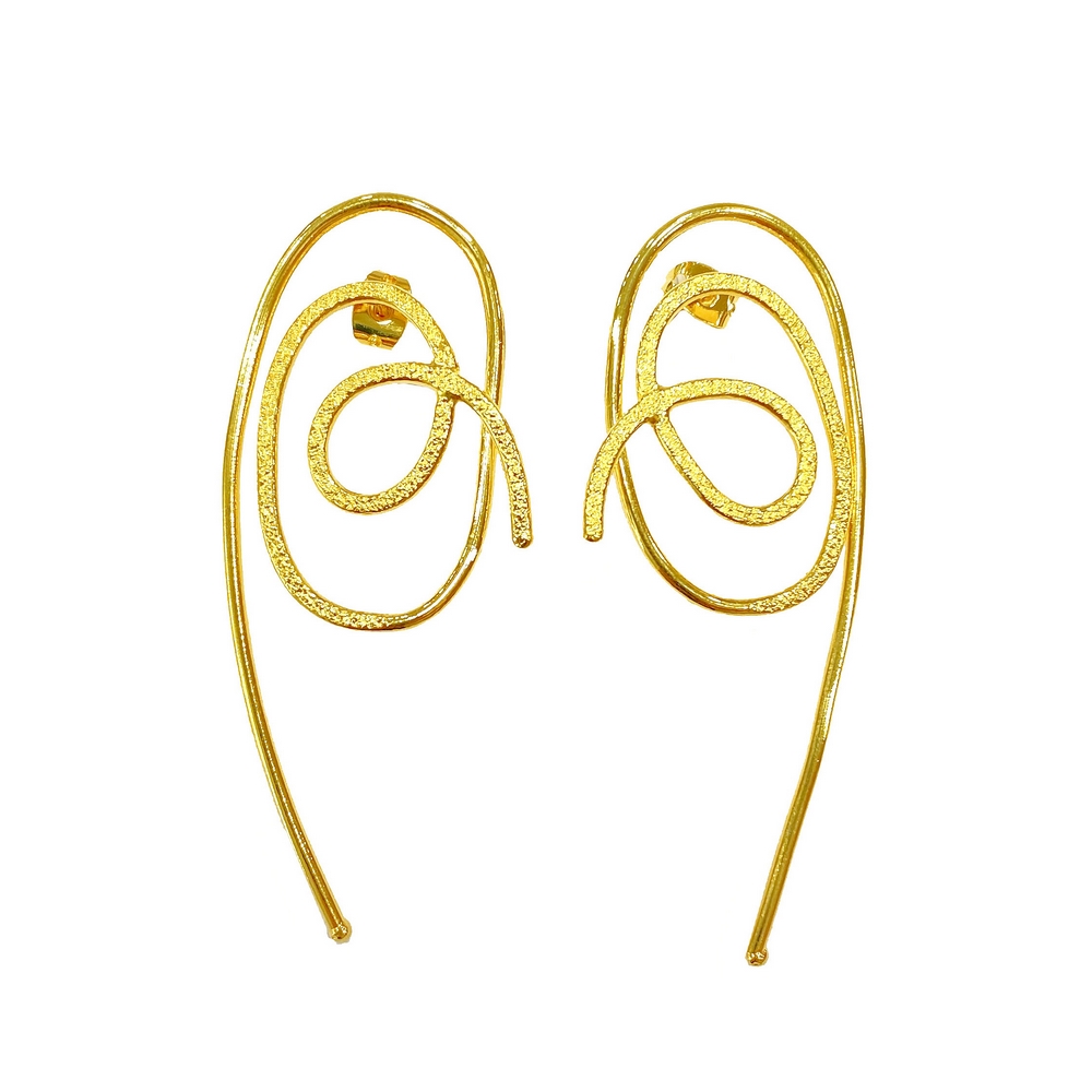 4629F Formed by hand earrings Gold