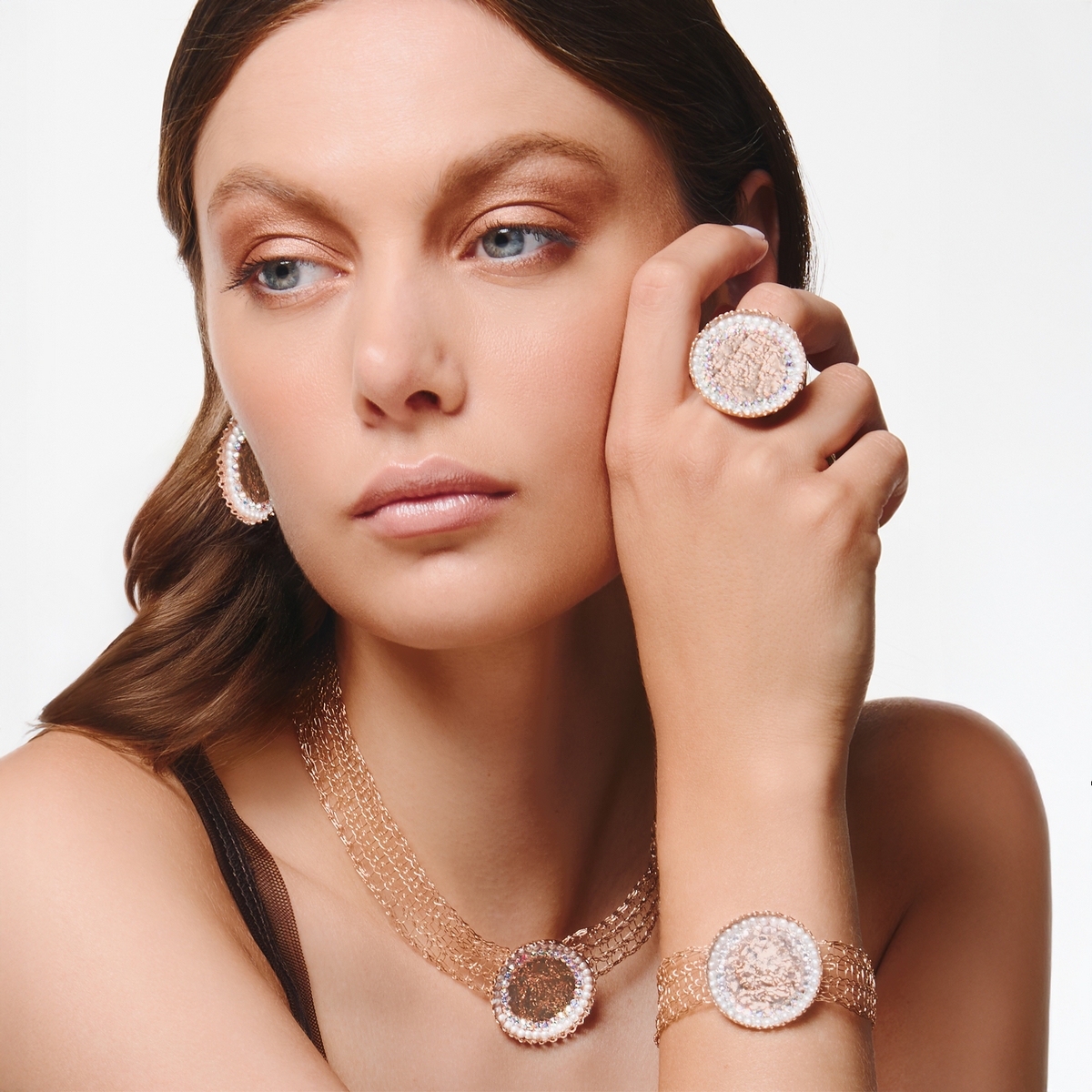 Alternative view of 5506A Helios pearl necklace Ασημί