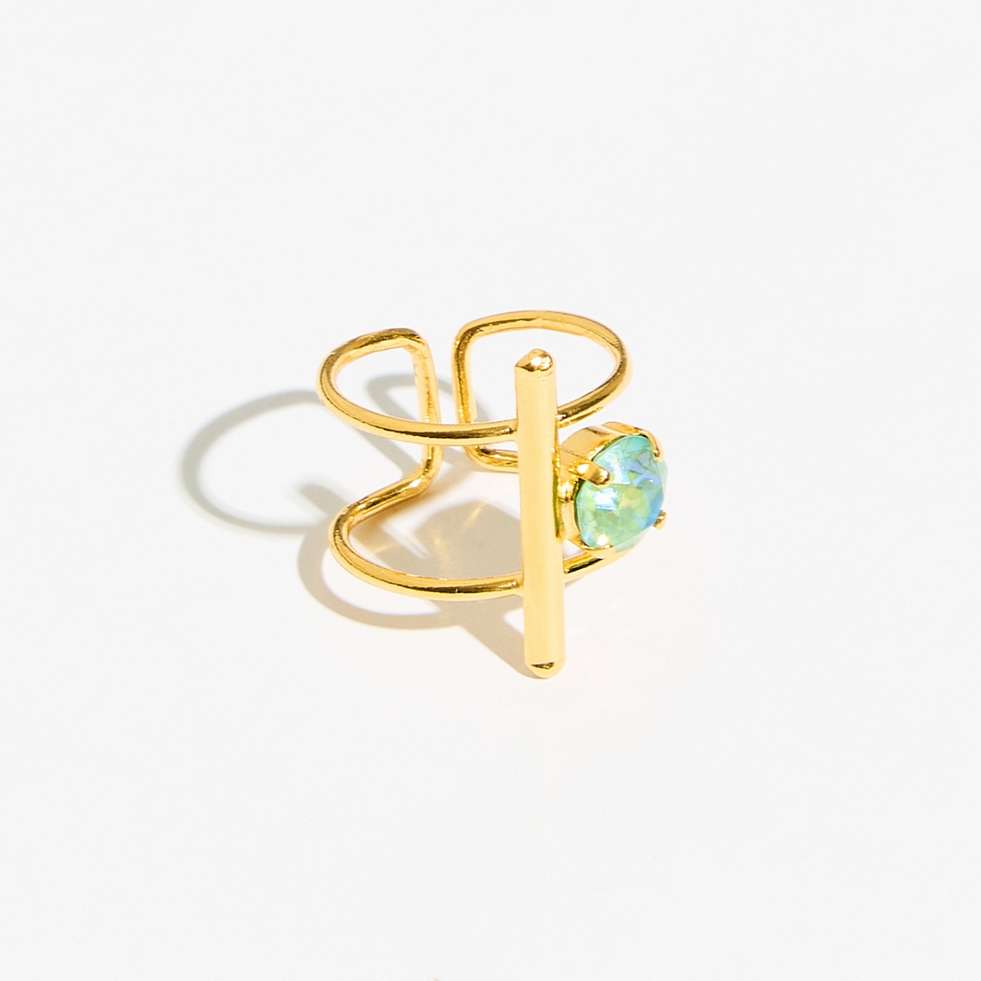 Alternative view of 5534D Colorful frame big ring Πράσινο