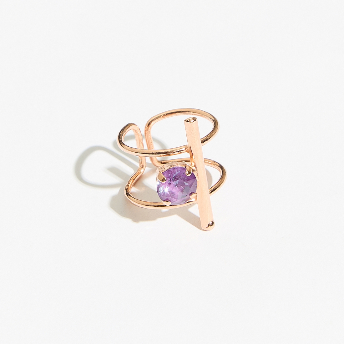 Alternative view of 5534D Colorful frame big ring Μωβ