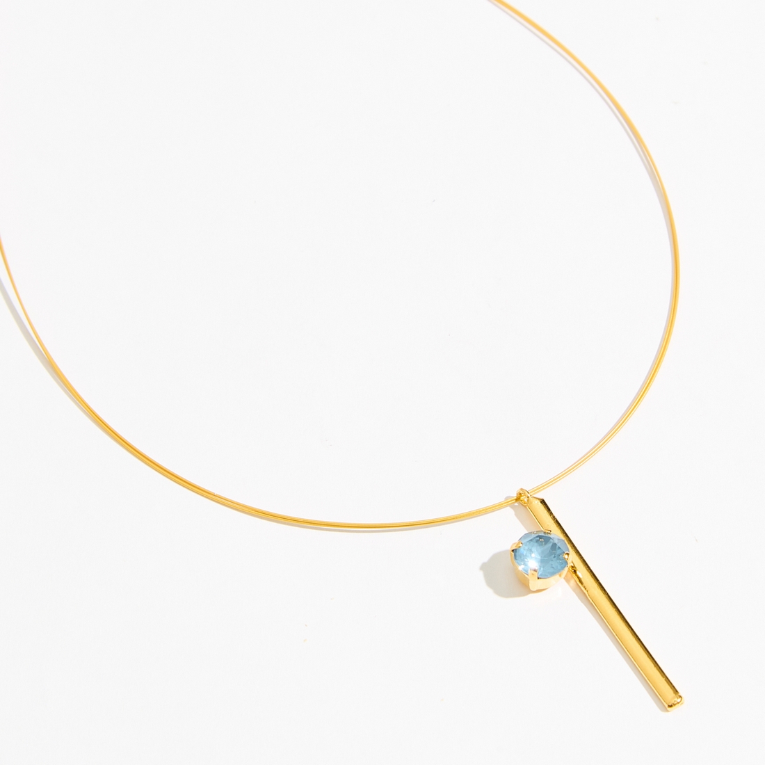 Alternative view of 5533A Colorful frame necklace Μπλε