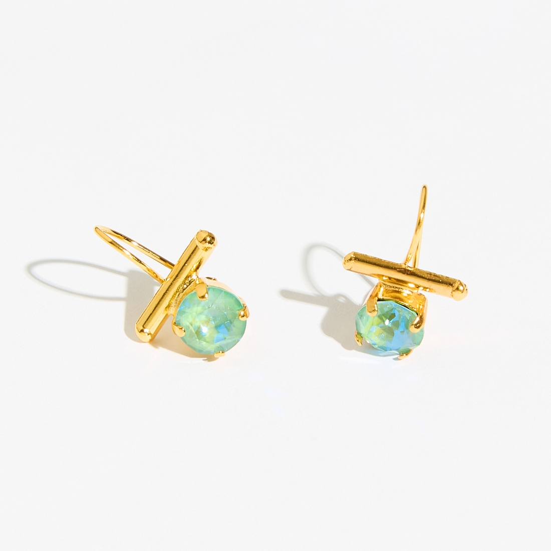 Alternative view of 5535F Colorful frame simple earrings Green