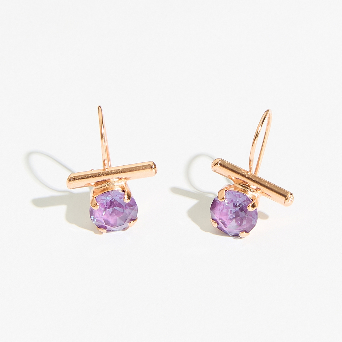 Alternative view of 5535F Colorful frame simple earrings Purple