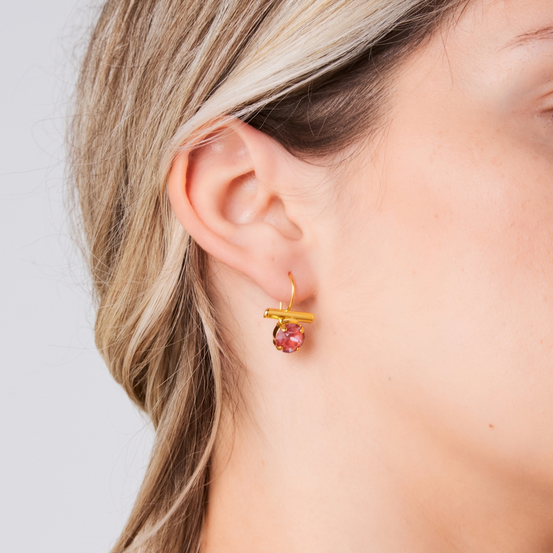 Alternative view of 5535F Colorful frame simple earrings Grey
