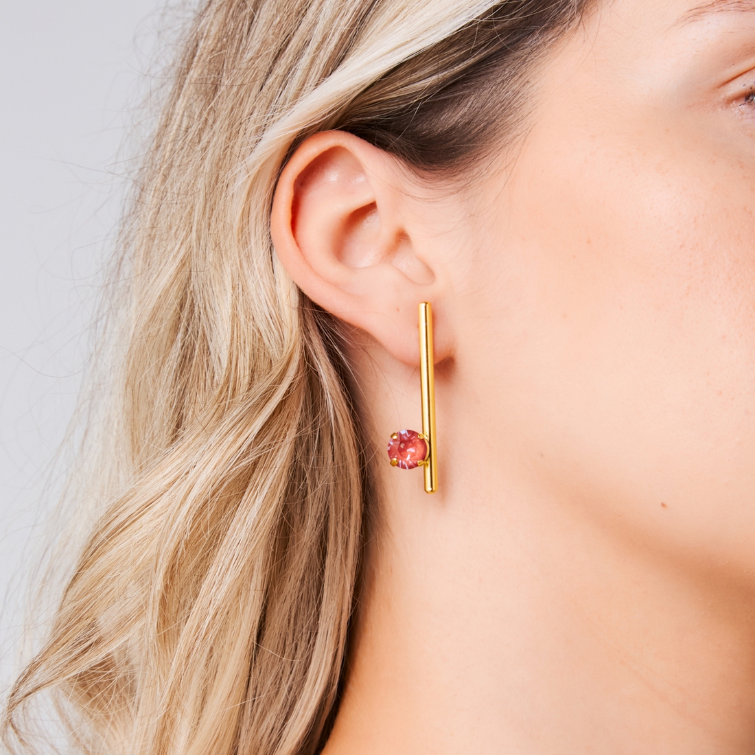 Alternative view of 5533F Colorful frame long earrings Γκρι