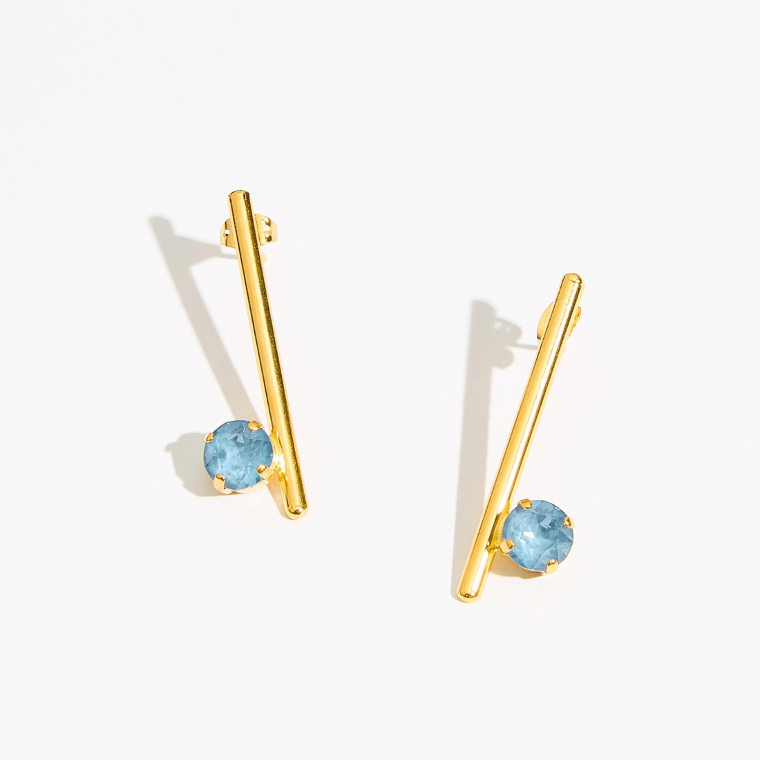 Alternative view of 5533F Colorful frame long earrings Μπλε