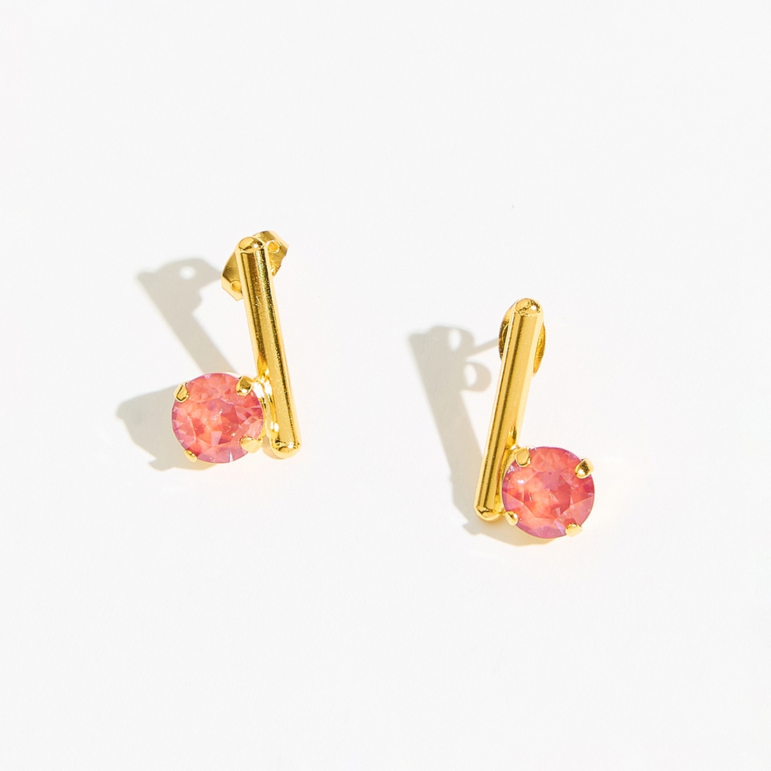 Alternative view of 5534F Colorful frame small earrings Brown
