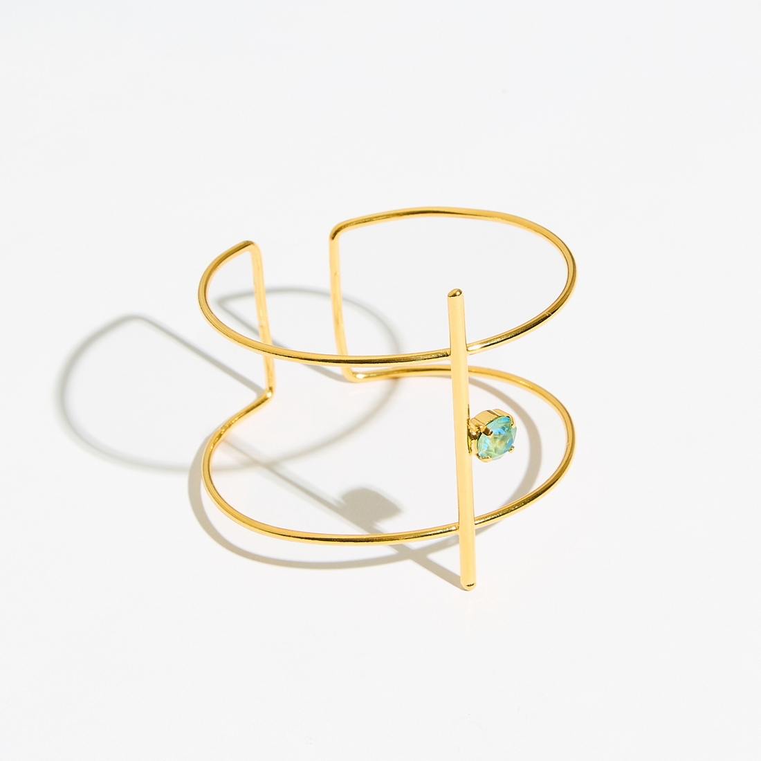 Alternative view of 5534E Colorful frame bangle Πράσινο