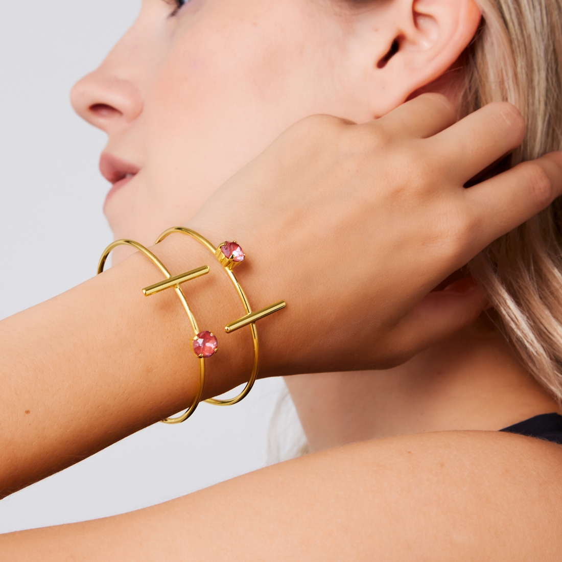 Alternative view of 5531E Colorful frame double bracelet Μπλε