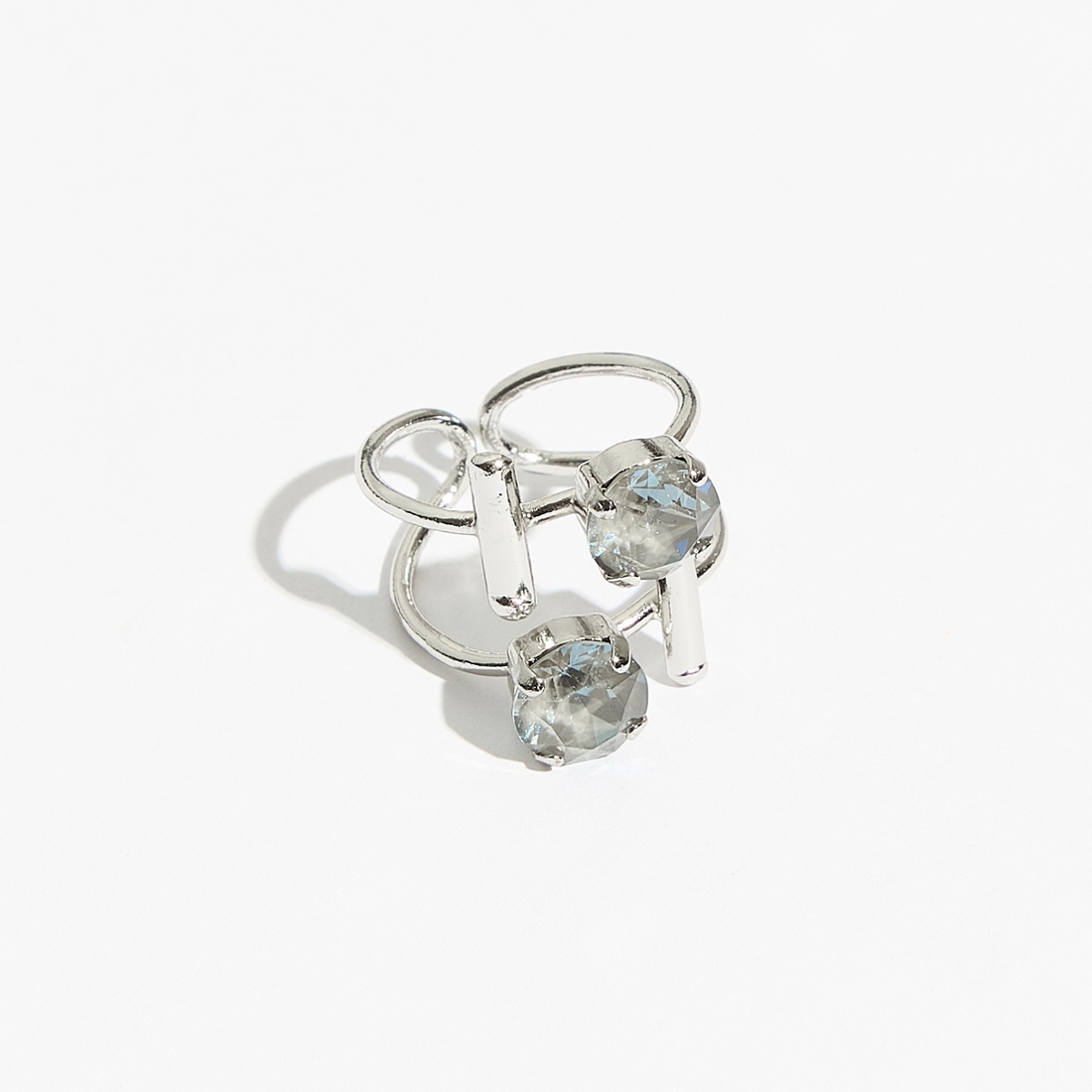 Alternative view of 5531D Colorful frame double ring Γκρι