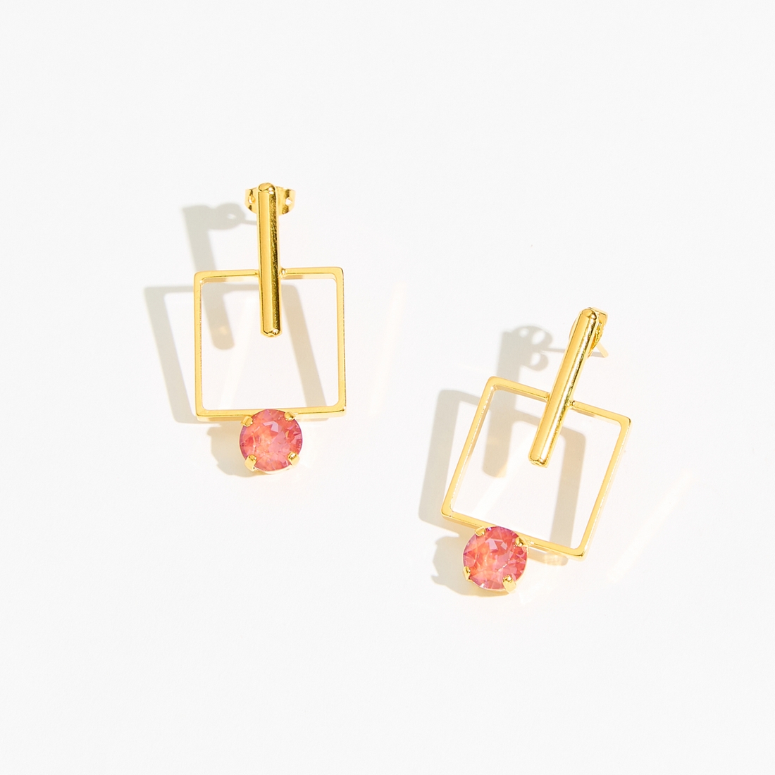 Alternative view of 5530F Colorful frame earrings Brown