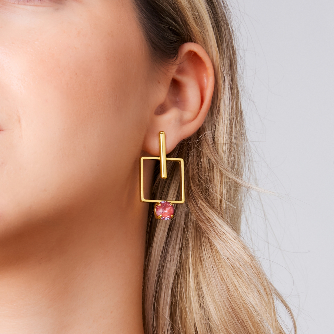 Alternative view of 5530F Colorful frame earrings Blue