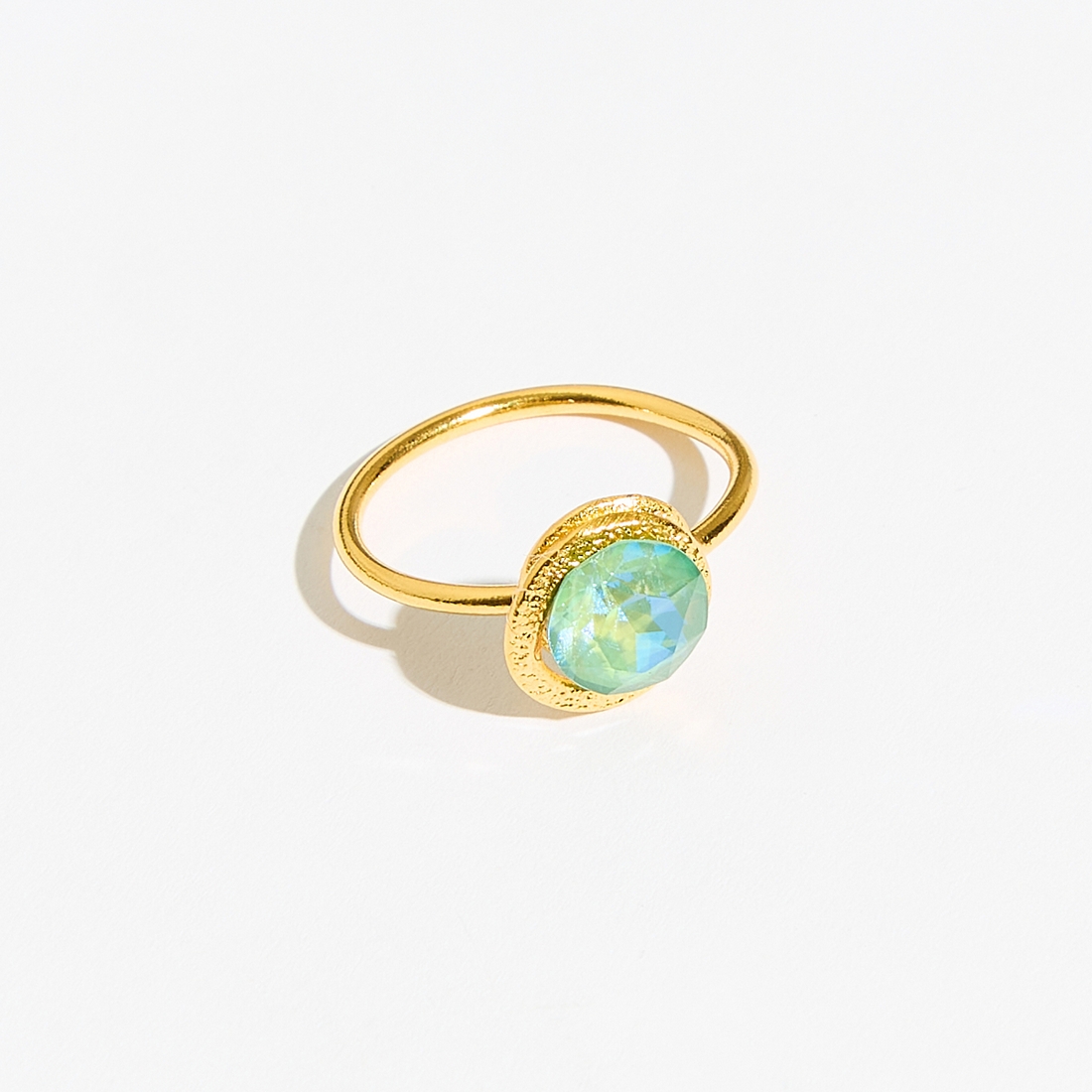 Alternative view of 5532D Colorful frame crystal ring Πράσινο