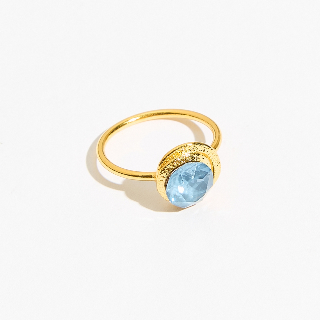 Alternative view of 5532D Colorful frame crystal ring Μπλε