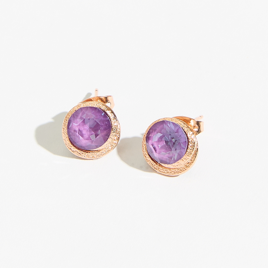 Alternative view of 5532F Colorful frame crystal earrings Μωβ
