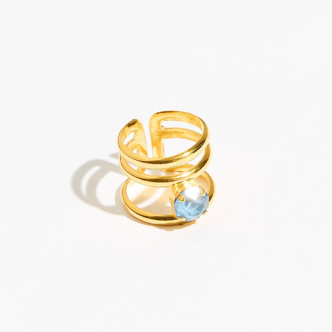 Alternative view of 5535D Colorful frame simple ring Μπλε