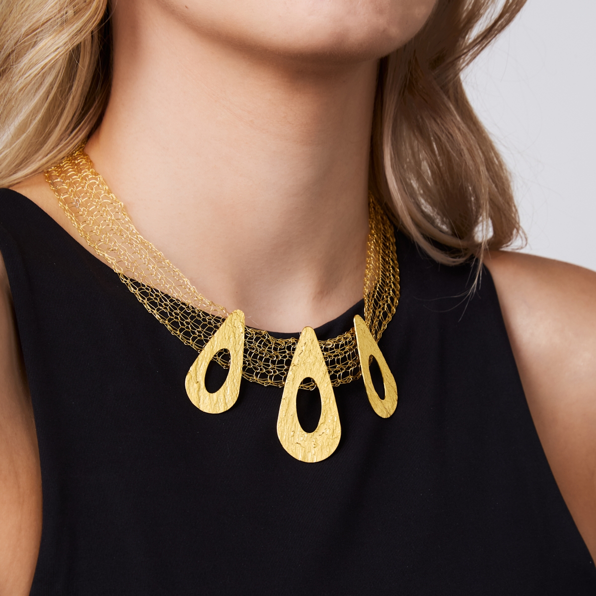 Alternative view of 5521A Liquid metal necklace Ασημί