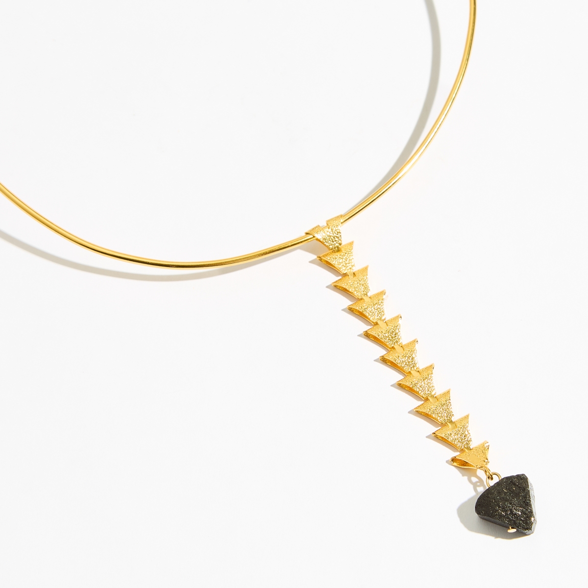 Alternative view of 5551A Meteorite statement necklace Χρυσό
