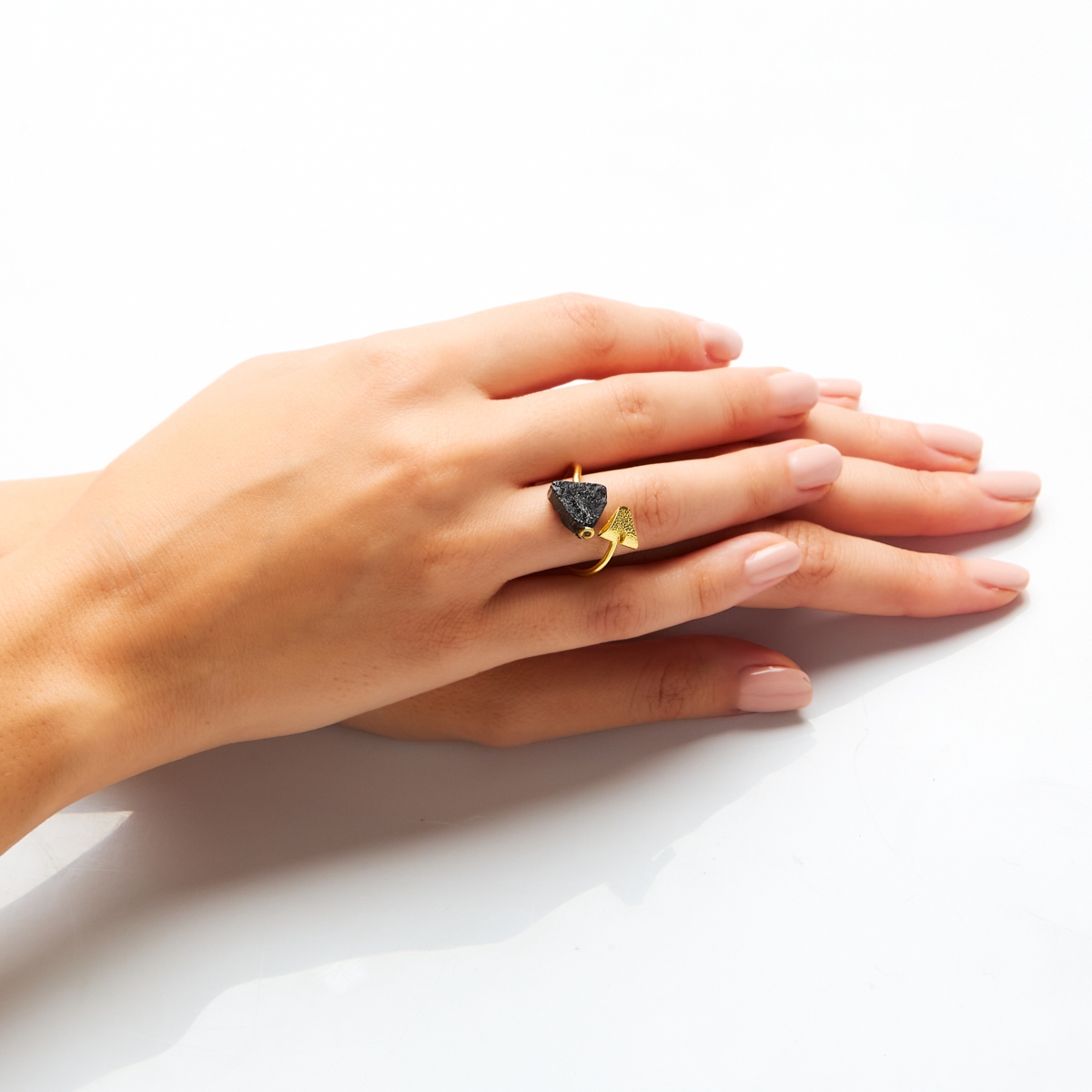 Alternative view of 5551D Meteorite ring Ασημί