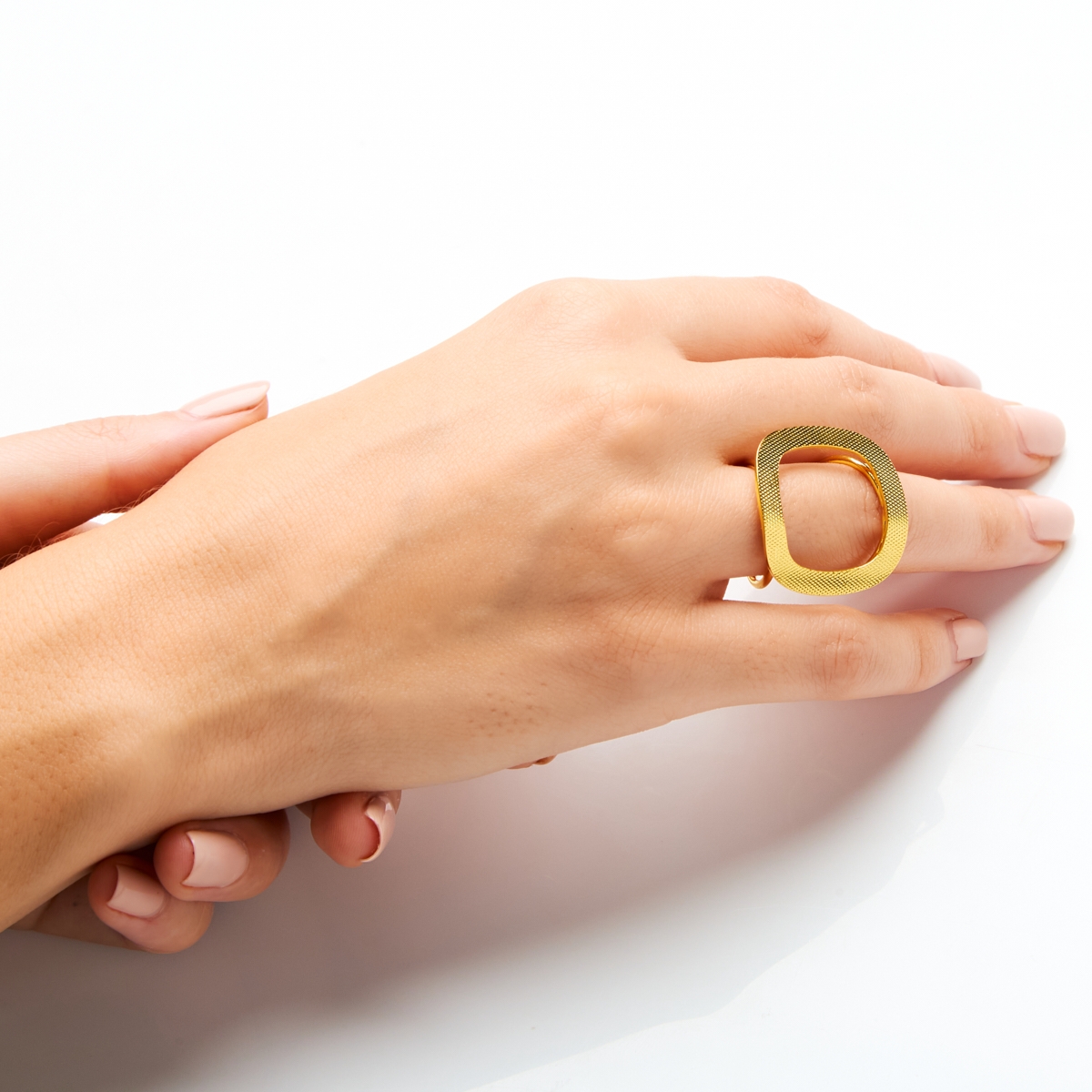 Alternative view of 5539D Geometry and geodes ring Χρυσό