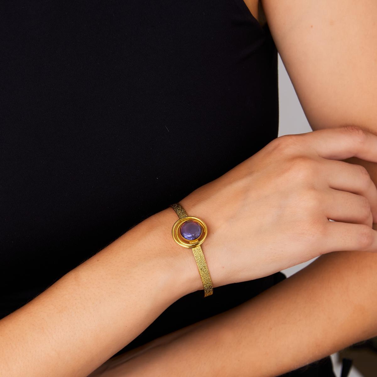 Alternative view of 5564E Handmade crystal spiral bracelet Blue