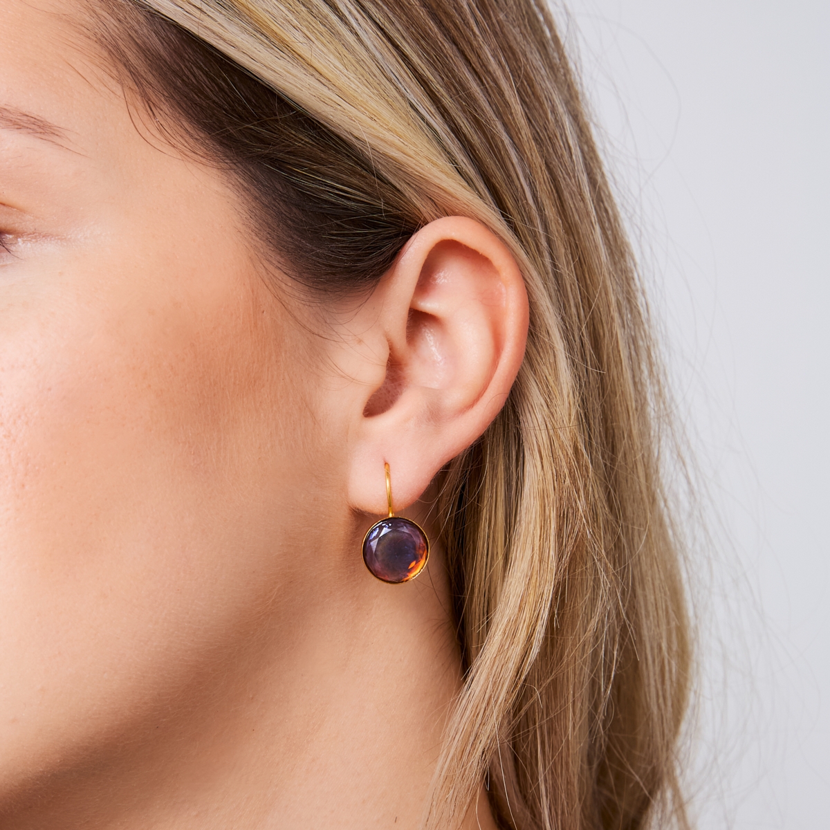 Alternative view of 5566F Handmade crystal spiral small earrings Blue