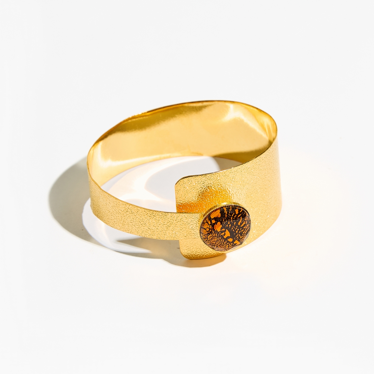 Alternative view of 5573E Real handmade crystal bangle Χρυσό