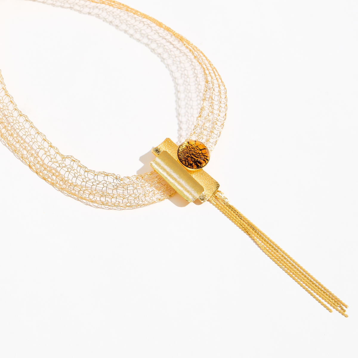 Alternative view of 5572A Real handmade statement necklace Χρυσό