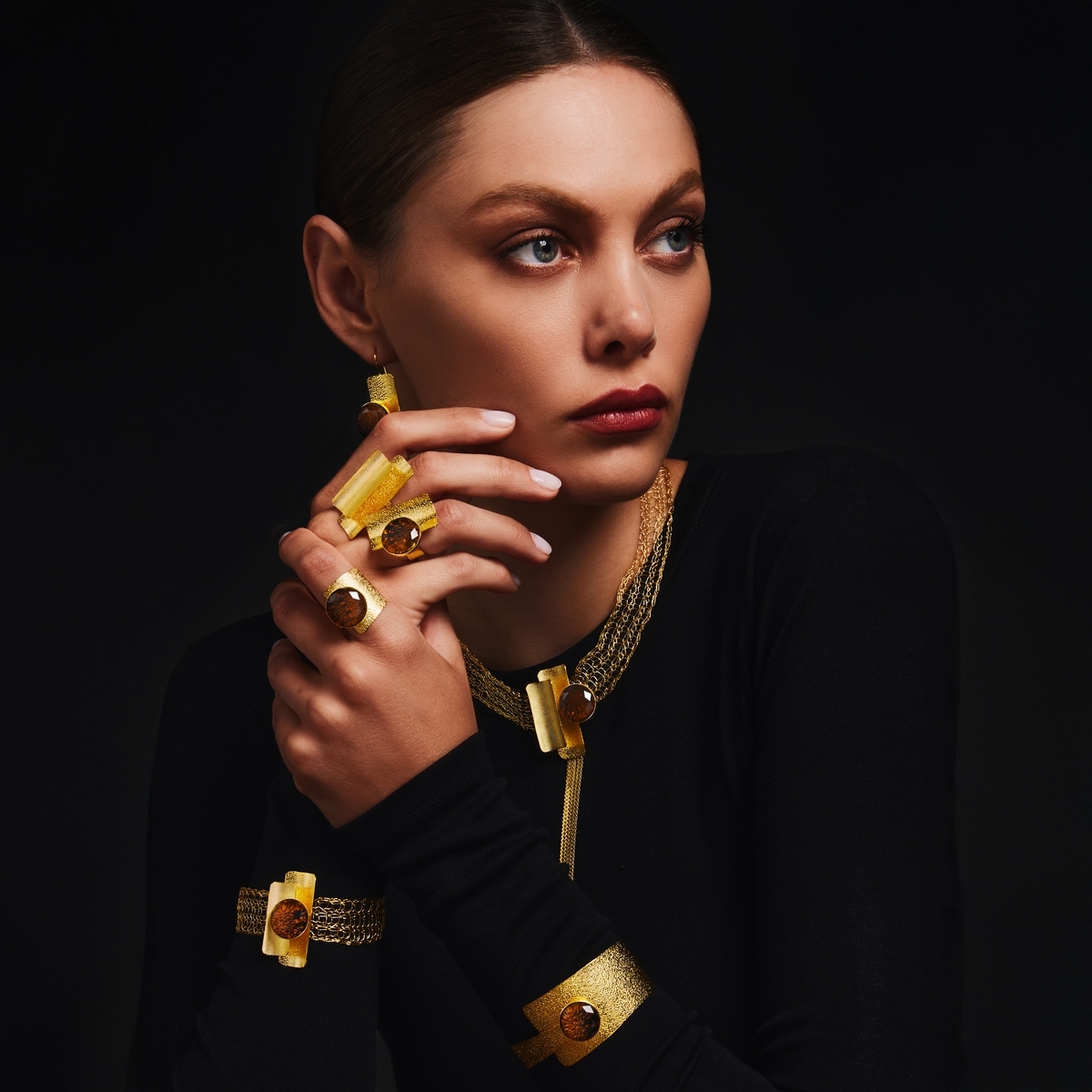 Alternative view of 5572A Real handmade statement necklace Ασημί