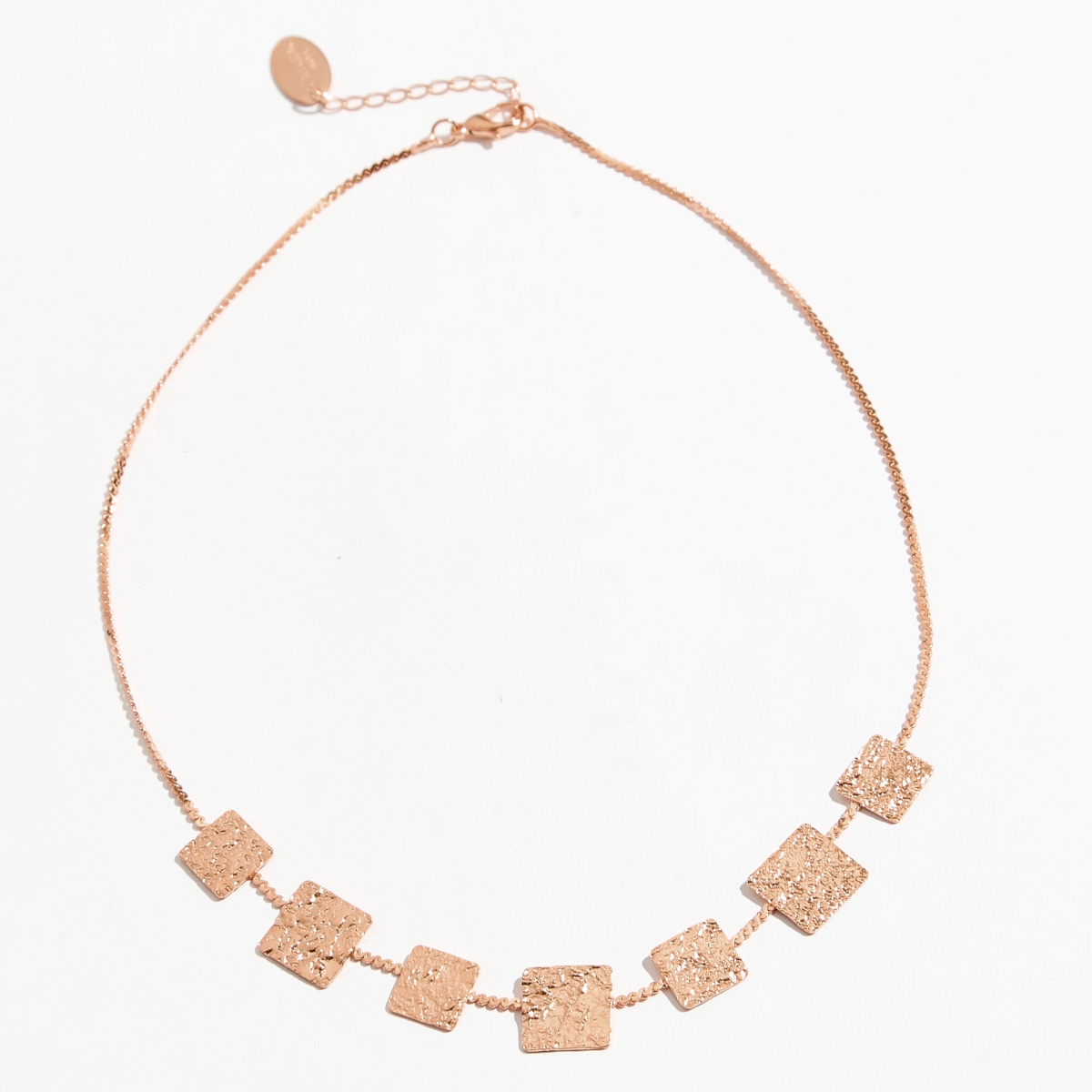 Alternative view of 5616A Classic square metal short necklace Rose