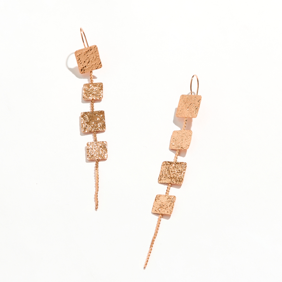 Alternative view of 5616F Classic square metal long earrings Rose