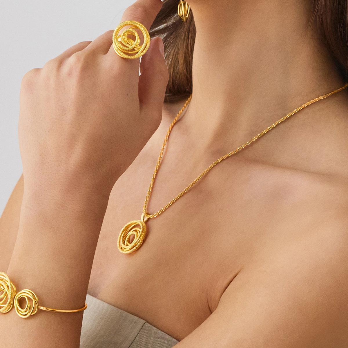 Alternative view of 5607A Eternal loop necklace Ασημί