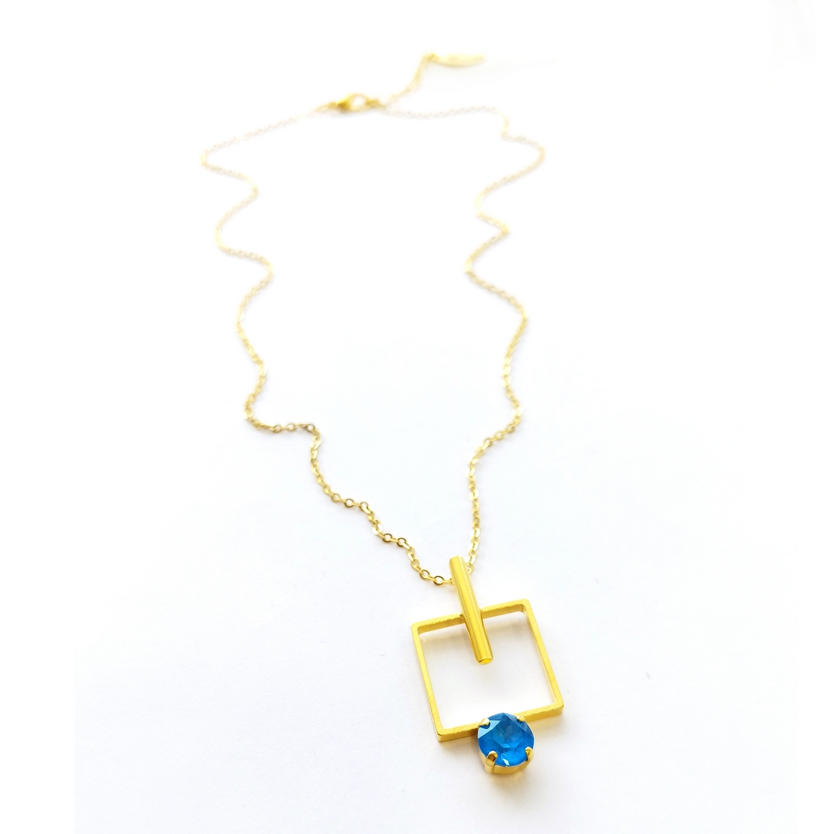 5530A Colorful frame pendant Catherine bijoux Turqoise
