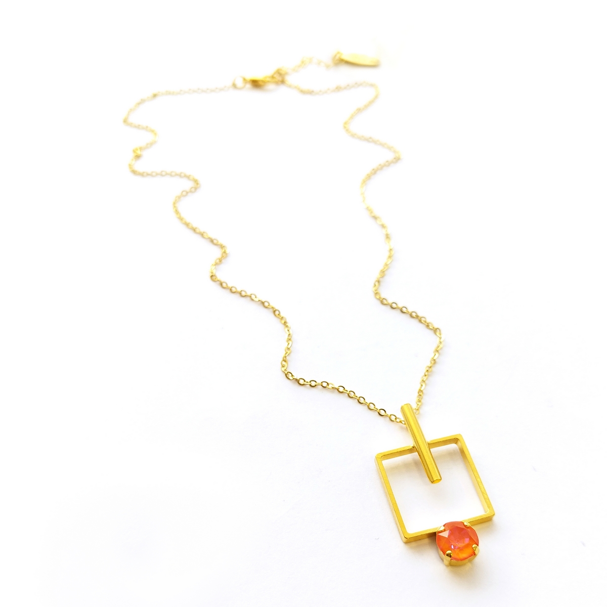 Alternative view of 5530A Colorful frame pendant Catherine bijoux Orange