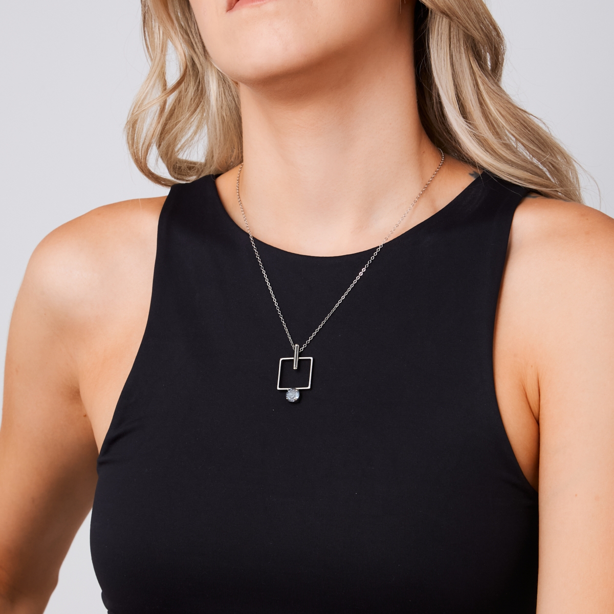 5530A Colorful frame pendant Catherine bijoux Silver