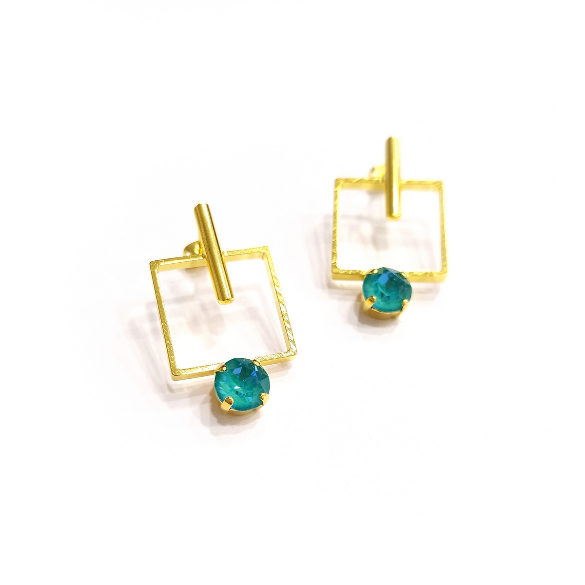 Alternative view of 5530F Colorful frame earrings Catherine bijoux Light