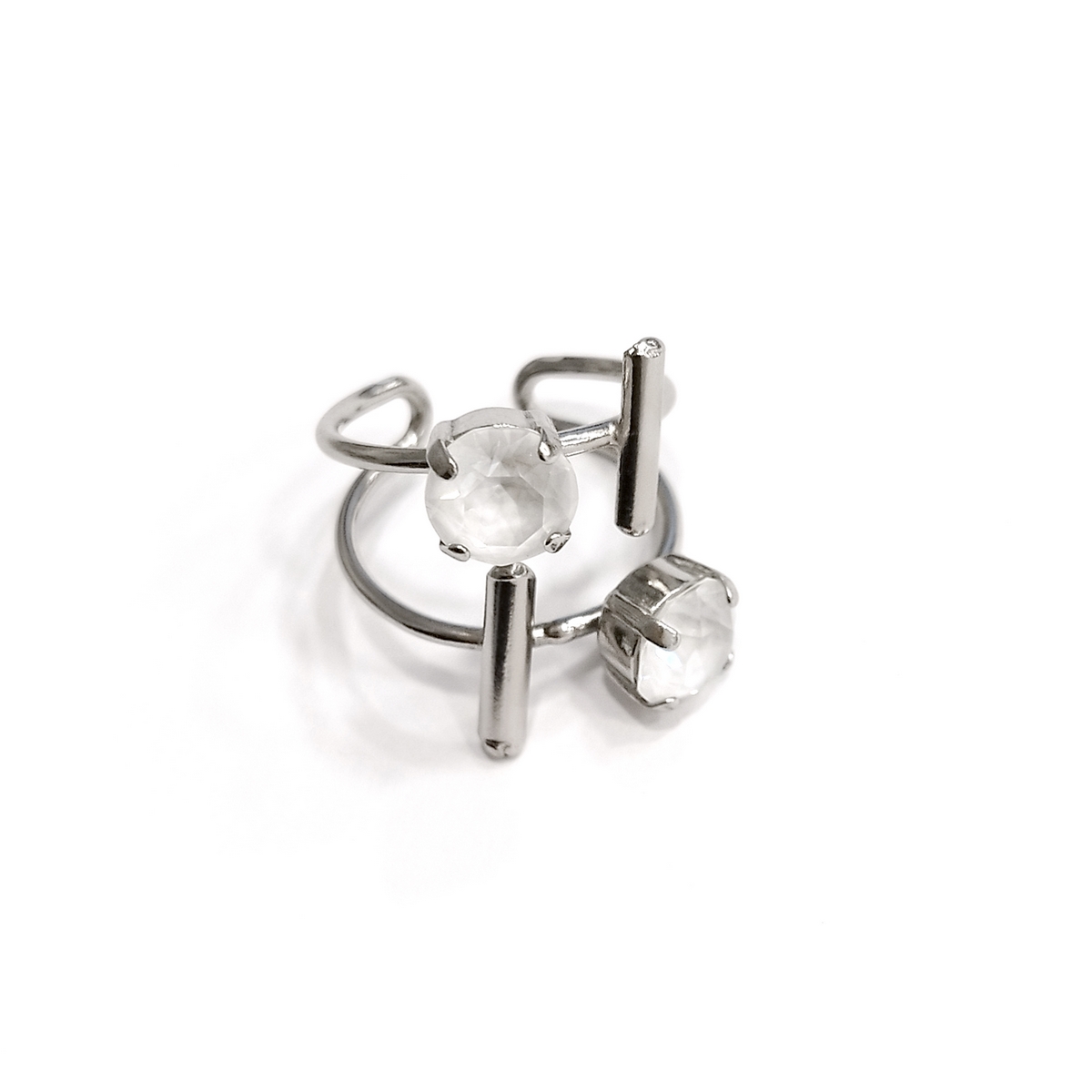 Alternative view of 5531D Colorful frame big ring Catherine bijoux Silver