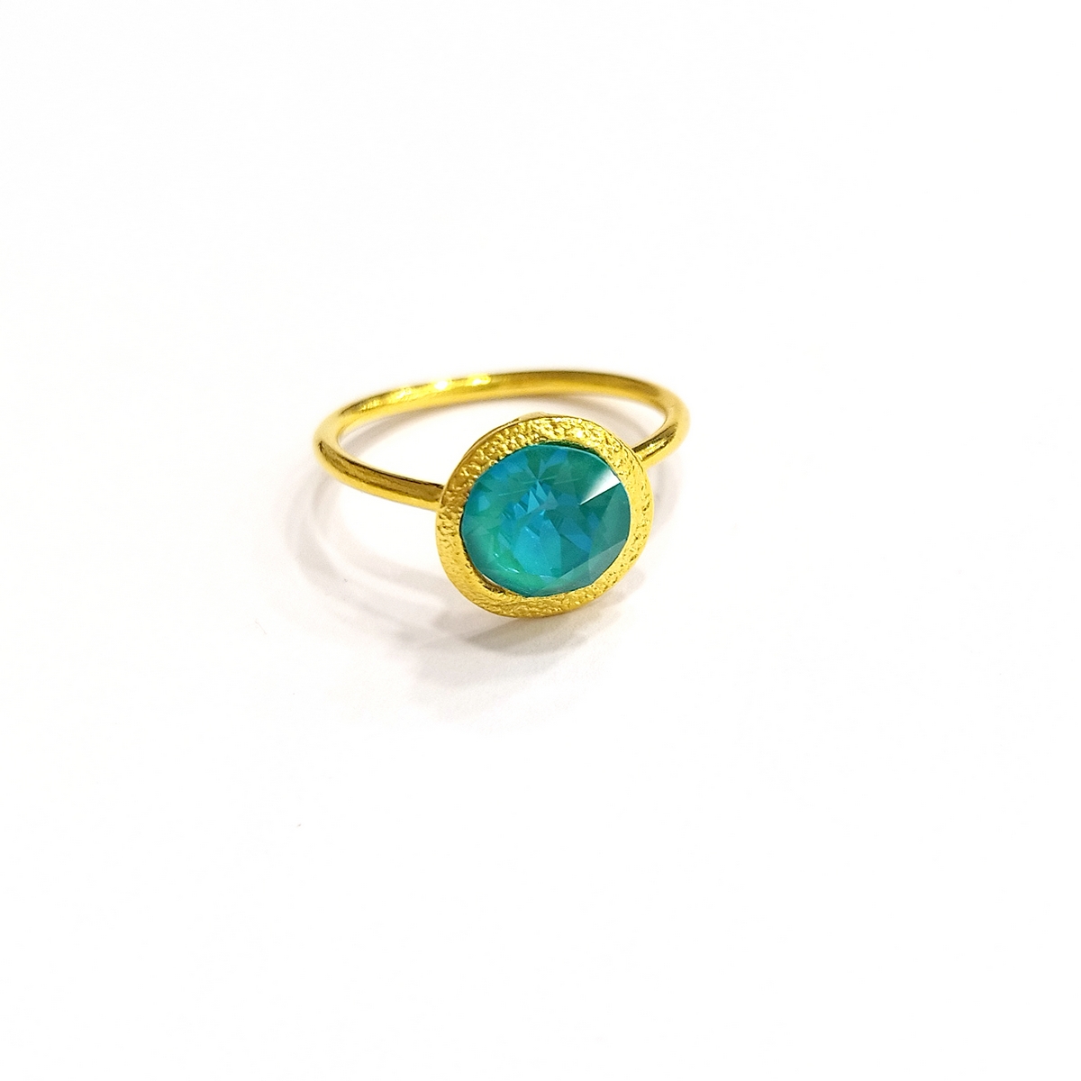 Alternative view of 5532D Colorful frame crystal ring Catherine bijoux Ανοιχτό Πράσινο