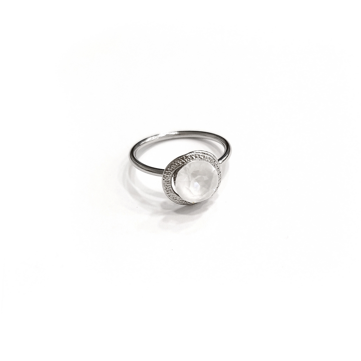 5532D Colorful frame crystal ring Catherine bijoux Ασημί