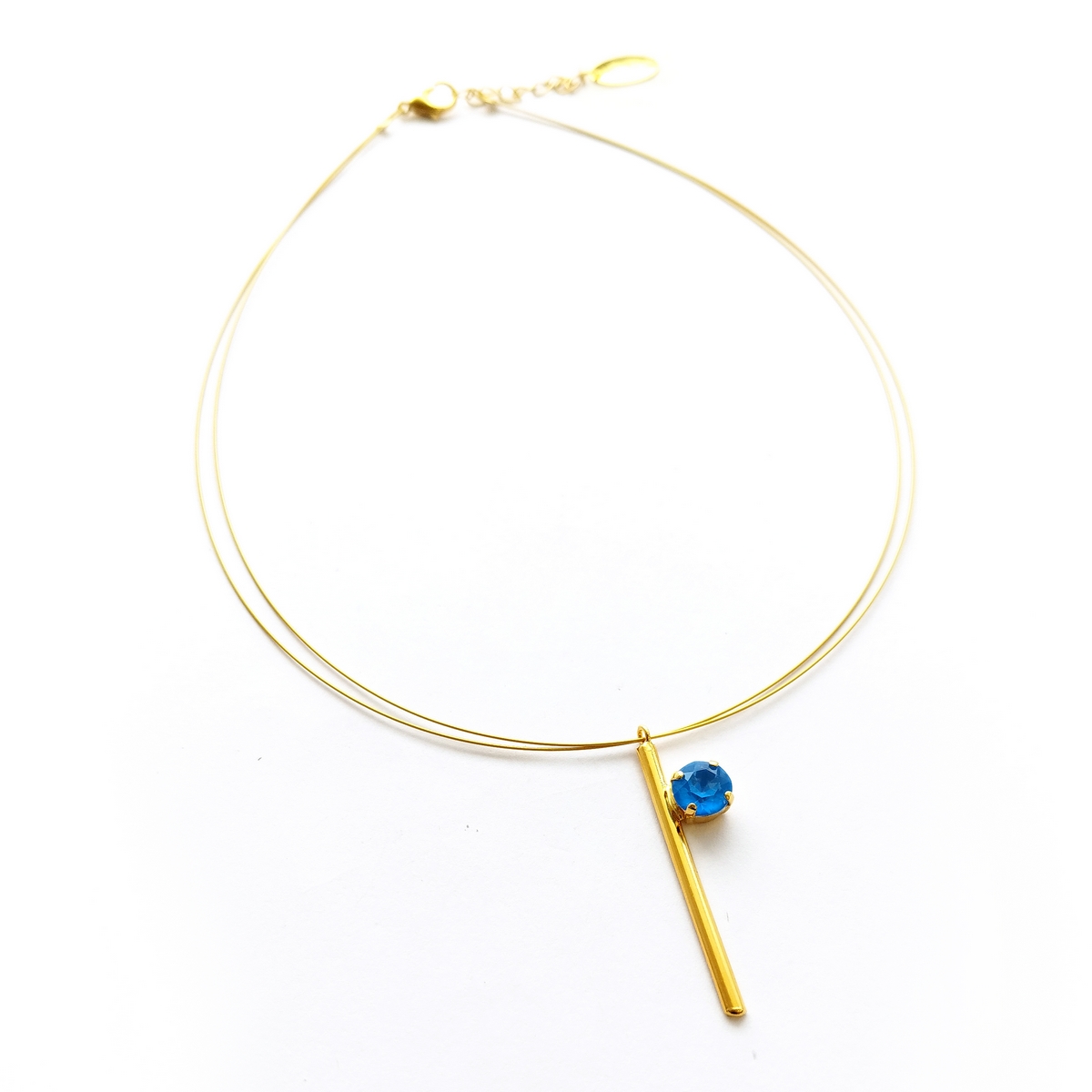 5533A Colorful frame necklace Catherine bijoux Τυρκουάζ