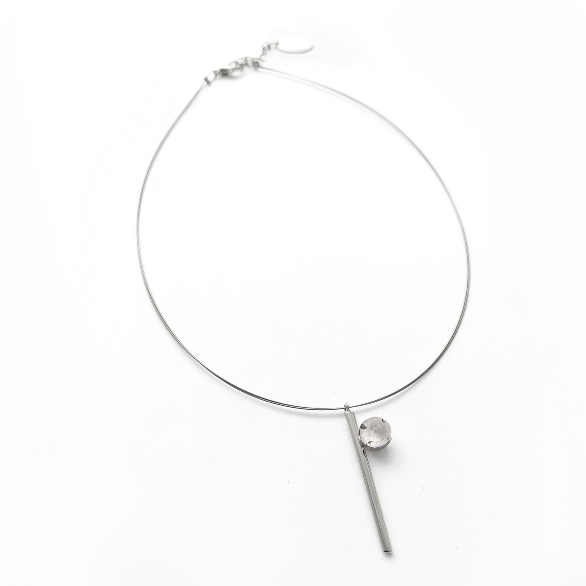 5533A Colorful frame necklace Catherine bijoux Ασημί