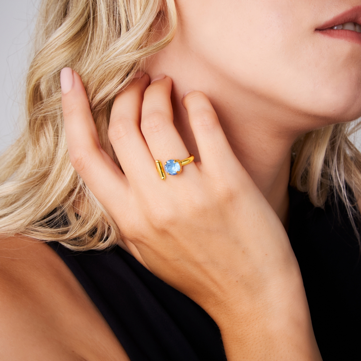 5533D Colorful frame ring Catherine bijoux Turqoise