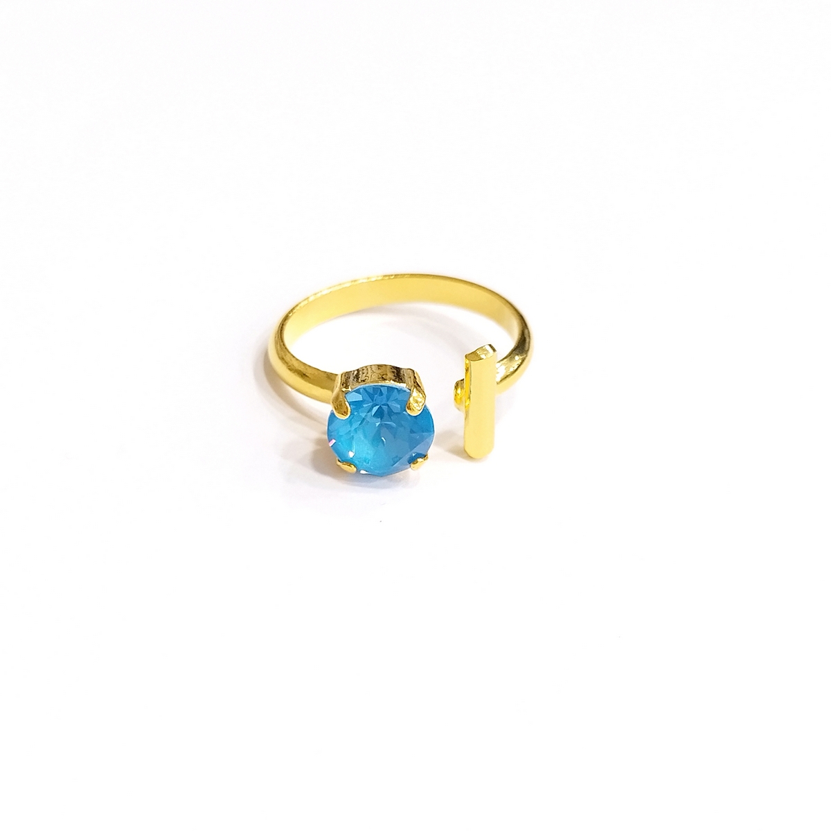 Alternative view of 5533D Colorful frame ring Catherine bijoux Turqoise