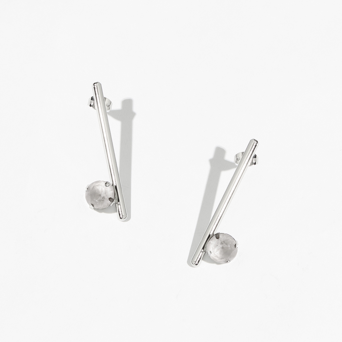 Alternative view of 5533F Colorful frame long earrings Catherine bijoux Silver