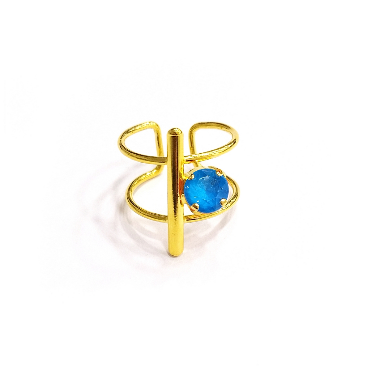 Alternative view of 5534D Colorful frame big ring Catherine bijoux Τυρκουάζ