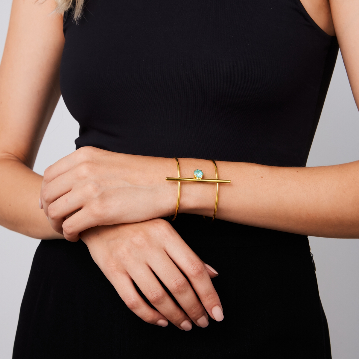 5534E Colorful frame bangle Catherine bijoux Silver
