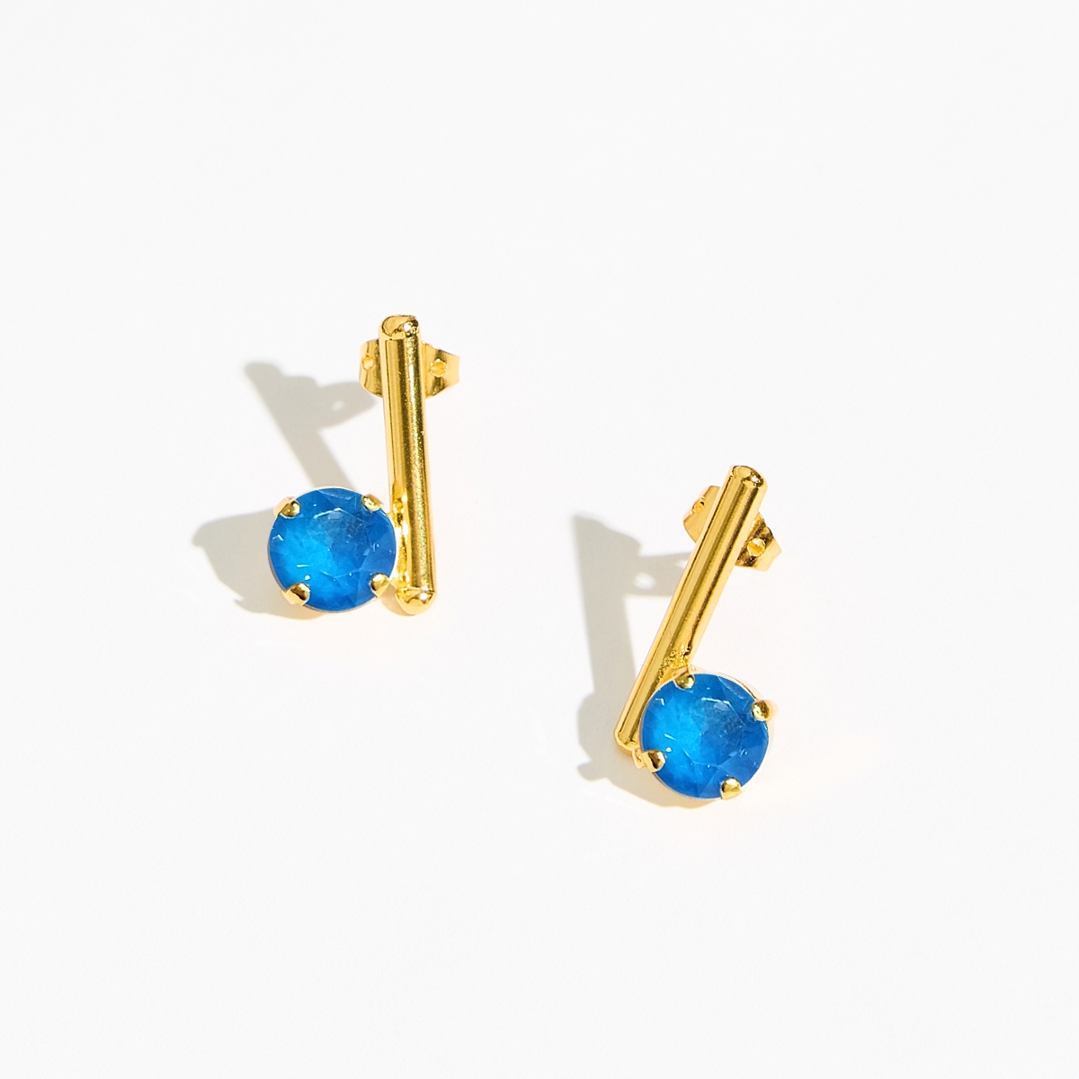 5534F Colorful frame small earrings Catherine bijoux Turqoise
