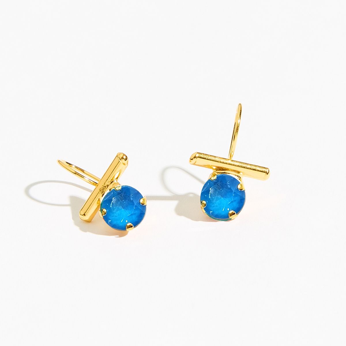 5535F Colorful frame simple earrings Catherine bijoux Turqoise