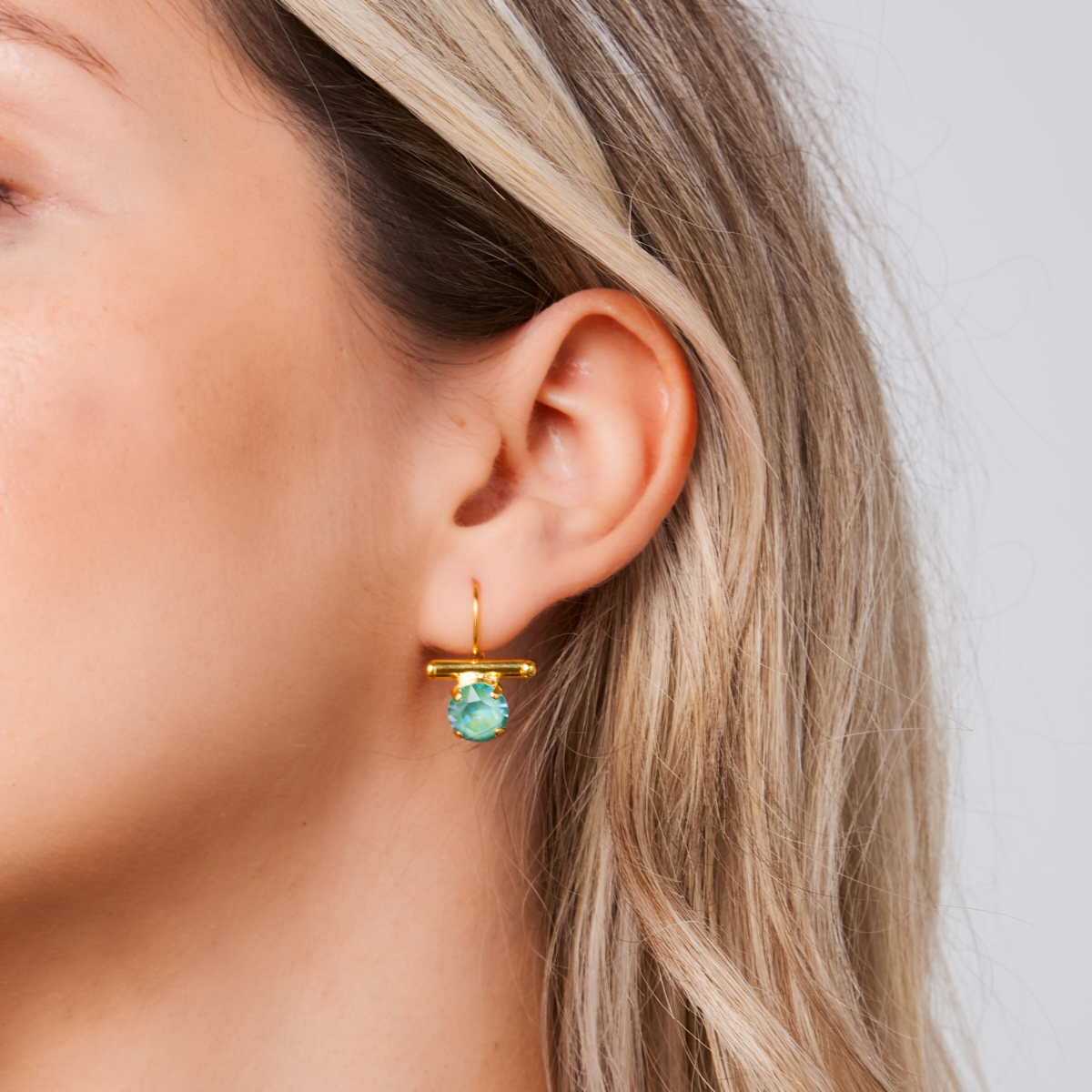 5535F Colorful frame simple earrings Catherine bijoux Light