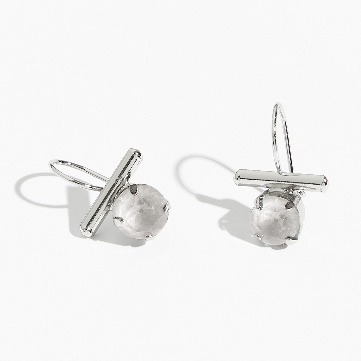 5535F Colorful frame simple earrings Catherine bijoux Silver